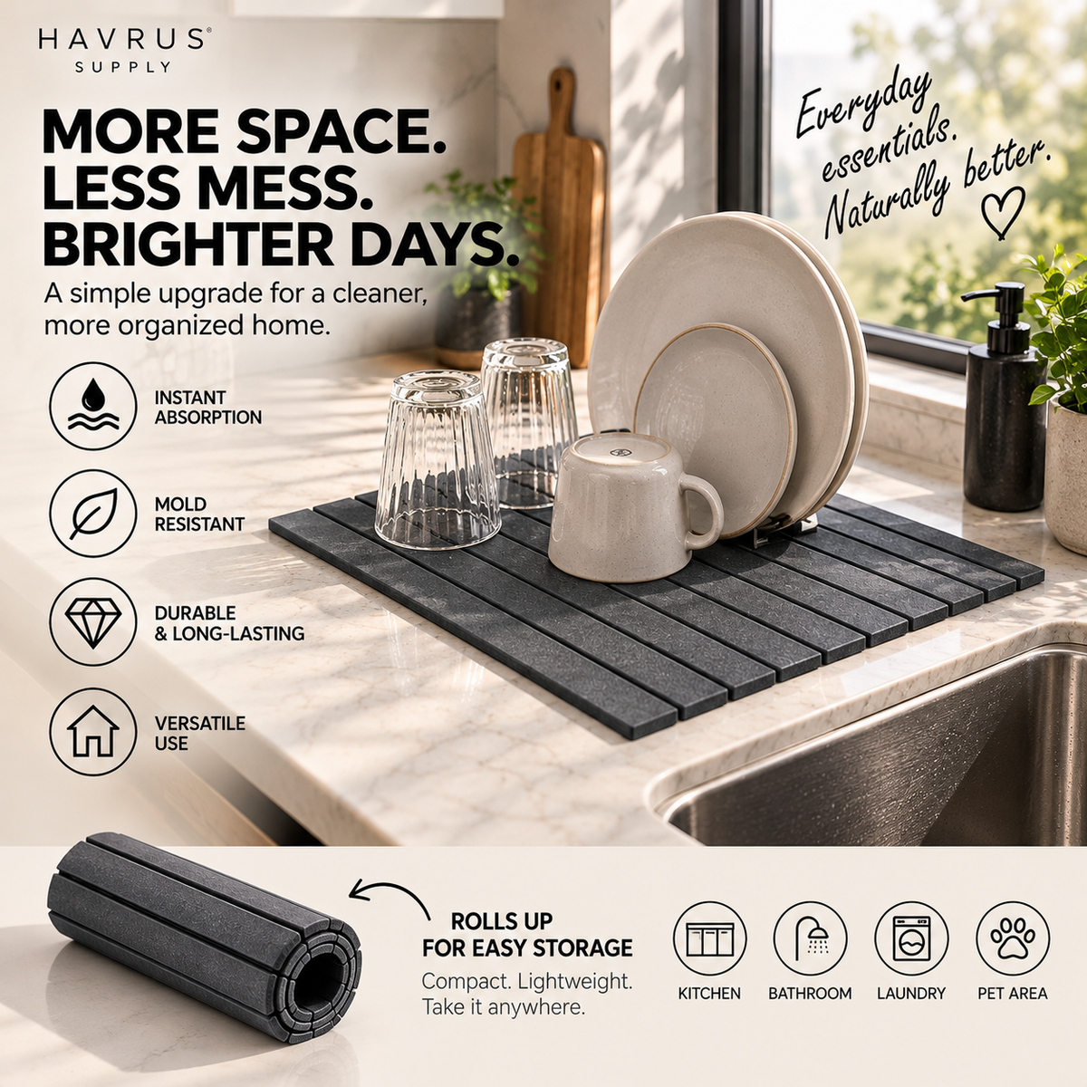 Stone Absorbent Drying Mat